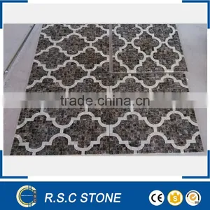 Dark Emperador Brown Marble Lantern Mosaic Tile thumbnail-1