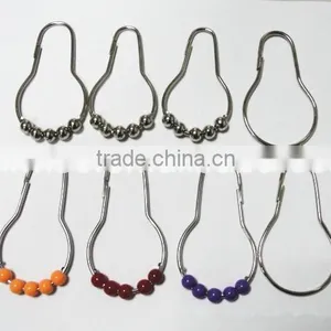 Colorful Shower Curtain Hooks Rings,Polished Chrome Metal Bathroom Shower Curtain Hooks, Curtain Hooks, Curtain Rings thumbnail-2