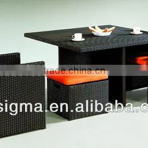 2017 Trade Assurance Most Popular Outdoor Alum Frame Rattan New Style Dining Table Set Designs thumbnail-1