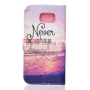 Painting Phone Case Wallet Leather Case Leather Flip Holster for Samsung S7 Edge thumbnail-6