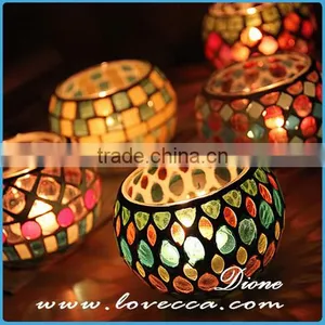 Handmade Glass Mosaic Candle Holder Goblet thumbnail-5
