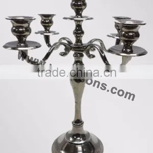 5 Arm Black Candelabra & Candle Holders Black Candelabras Sale thumbnail-3