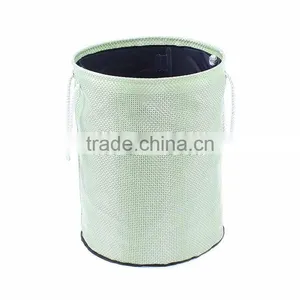 HOT SALE! Cotton Rope Hand Solid Laundry Basket Foldable With Teslin Waterproof thumbnail-3