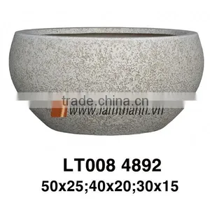 East Asia Planter Wholesaler Rustic Round Grey Landscape Poly Hante thumbnail-1