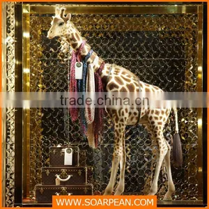 Animal Fiberglass Life Size Giraffe Statue for Retail Window thumbnail-2