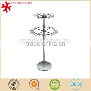 Metal Rotating Round Floor Stand Handbag Baseball Cap Display Rack thumbnail-1