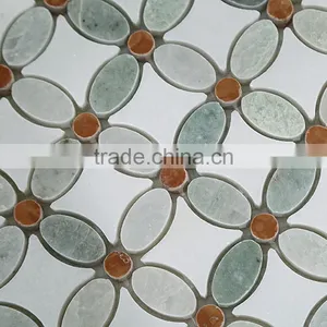 MM-CV276 Cheap Price Chinese Natural Stone Little Flower Marble Mosaics Tile thumbnail-1