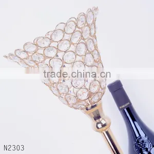 2016 New Design Morning Glory Crystal Candlestick Metal Plated Candle Holder Home Decoration thumbnail-3
