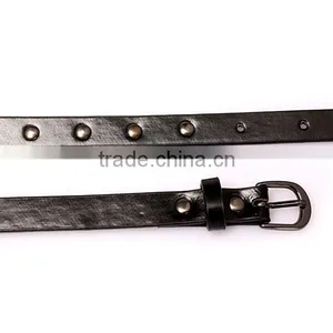 Wholesale Rivets Decorated D Buckle Sex Girl Thin PU Knot Waist Belt thumbnail-4