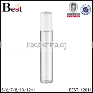 Cosmetic Fragrance Perfume Bottle Roll on 5ml 10ml 12ml Clear Stainless Steel Roller White Plastic pp Cover Bottle Perfume thumbnail-4