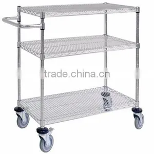 Multi Purpose House Storage Chrome Plated Kitchen Metal Shelf Vertical Wire Rack thumbnail-5