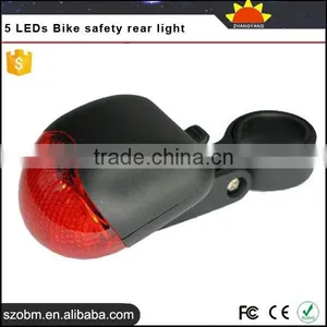 Trade Assurance Supplier Plastic 5*LEDs 3-Mode Bike Safety Back Rear Red Light thumbnail-1