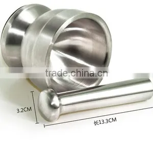 2 in 1 Manual Garlic Press Kitchen Tool Stainless Steel Spice Grinder / Mortar and Pestle Set thumbnail-3