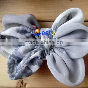 China Factory Direct Color Pattern Hair Accossry Chiffon Bow thumbnail-6