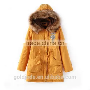 High Quality Womens Parka Coat Fur Hood For Winters European Down Feather Overcoat thumbnail-5
