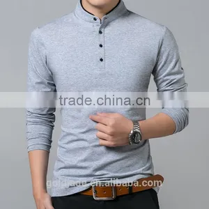 Wholesale Fashion Long Sleeve Polo T Shirt for Men thumbnail-1