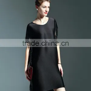 Ladies Batwing Design Pleat Tassel Fringe Fashion Dresses thumbnail-6
