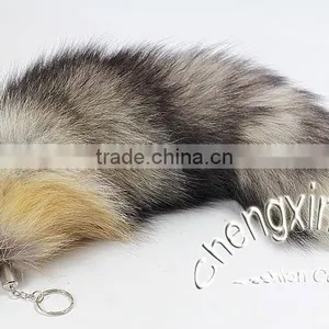 CX-R-21 Cute Fox Fur Tail Cheap Key Chain thumbnail-1