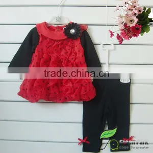 Fashion Girls Lovely Cute Long Sleeve Flower T-shirts+Legging 2pcs Outfits Baby Suits thumbnail-1