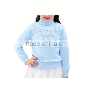 Pullover Knitwear New Fashion 2014 Cotton Knitted Girls Sweater thumbnail-1