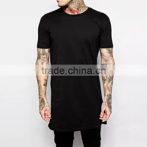 New Fashion 100% Cotton Hip Hop Men's Longline T SHIRT Short Sleeve Men T-SHIRT Tall Tshirt New Arrival Mens TOP TEE SHIRTS thumbnail-2