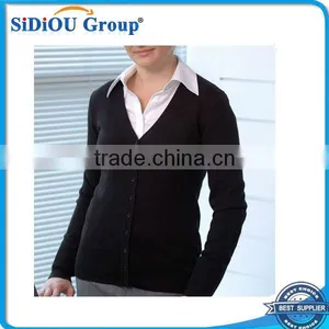 Women's Wool Flat Knitted Cardigan Sweater thumbnail-1