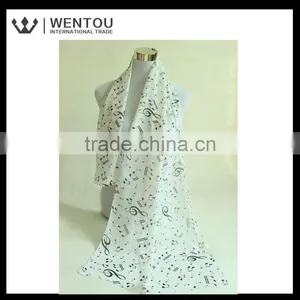 Wholesale Fashionable Music Notes Printed Scarf thumbnail-2