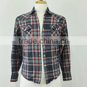 Li Dong Blue Plaid Western Button Front Long Sleeve Shirt Mens thumbnail-1