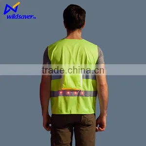 Hi Security LED Flashing Warning Reflective Work Construction Vest thumbnail-2