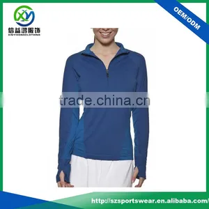New Style Contrast Color Thumb Hole Lady Golf 1 4 Zip Pullover Sweatshirt thumbnail-3