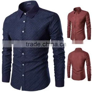 Dot Printing Long Sleeve Shirts for Men thumbnail-2