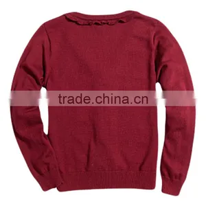 Top Sell High Quality Design V Neck Wholesale School Uniform Children Sweater thumbnail-4