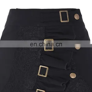 Belle Poque Vintage Women's Steampunk Gothic Clothing Gypsy Hippie High Stretchy Nylon-Cotton & Lace Skirts BP000205-1 thumbnail-4