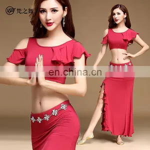 T-5125 Newest Style Indian Modal Sexy Belly Dance Costumes With Diamond Belt Chain thumbnail-1