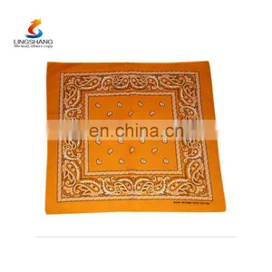 Lingshang Custom Promotional Paisley Printed Square Cotton Bandana Wholesale thumbnail-1
