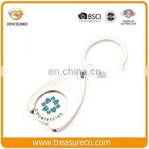 Custom Logo Printing Enamel With Metal Trolley Coin Keychain thumbnail-2