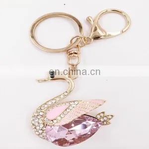 Swan Goose Keyring Animal Lovely Rhinestone Crystals Purse Bag Key Chain thumbnail-1