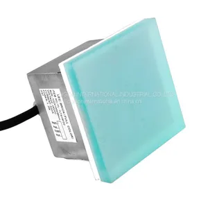 Outdoor IP67 DC24V 10x10cm Changeable Ground Mounted Rgb Toughened Glass Led Brick Light LED Tile Light LED Underground Light thumbnail-1