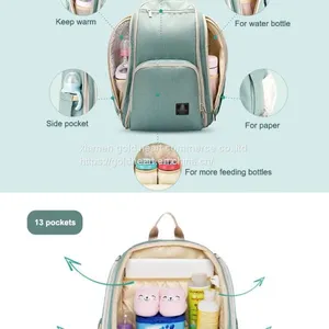 Waterproof Travel Mom Back Pack Eco-Friendly Material Baby Changing Bag Backpack Mummy Diaper Bag thumbnail-5