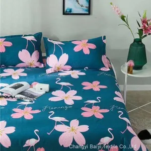 100% Polyester Pigment Printed Flower Design Baiyi Textile Fabric for Bedding thumbnail-1