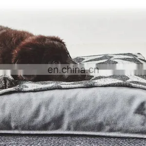Washable Dog Bed Cushion Soft and Comfortable Fabric Dog Mat With Blanket thumbnail-3
