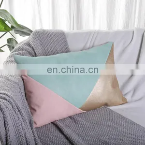Custom Made Fashion Luxury High Quality Patchwork Faux Leather Cut Cushion in Stock thumbnail-7