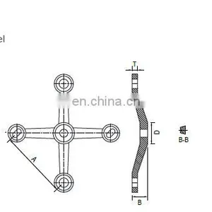 China Wholesale Factory Glass Curtain Wall Four Holes Spider thumbnail-3