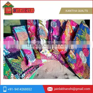 Tropicana Kantha Quilts Handstiched Kantha Work Bed Cover Throw Ralli Indian Wholesale Handmade thumbnail-1