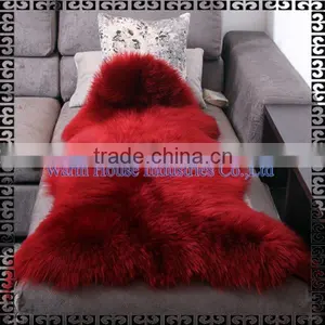 2016 100% Red Color Australian Sheepskin Rugs thumbnail-1
