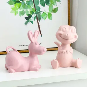 Creative New Design Cute Lovely Pink Cartoon Animal Ceramic Ornaments Vase Plant Pot thumbnail-2