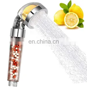 Plastic Clear Tourmaline Stone Filter vc Shower Head thumbnail-1