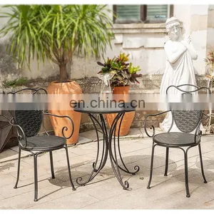 Balcony Wrought Iron Table And Chair Set Garden Three-piece Coffee Shop Leisure Table And Chair With 4 Colors thumbnail-5