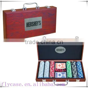 Carry 1000 Poker Chip Set Casino Poker Aluminum Case With Wood Case in Tool Set Factory in China Guangdong thumbnail-1