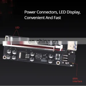 2021 Riser Card 009s PCI Express Adapter VER009S With Dual 6pin Port USB 3.0 Pcie X16 Riser for Graphics Cards thumbnail-2
